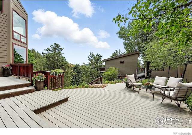 178 Balsam Ln, Boulder, CO 80304 - deck with an outdoor hangout area