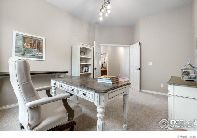 1976 Cayman Dr, Windsor, CO 80550 - home office featuring carpet floors and baseboards