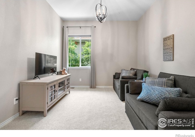 1976 Cayman Dr, Windsor, CO 80550 - living area featuring a chandelier and light colored carpet