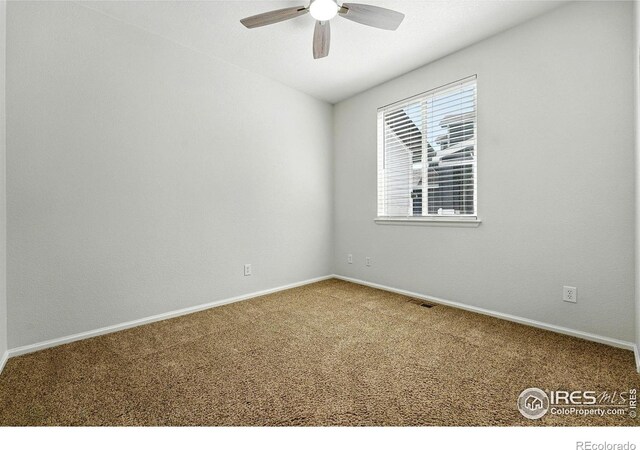 1662 Crestview Ln, Erie, CO 80516 - spare room with carpet flooring and a ceiling fan