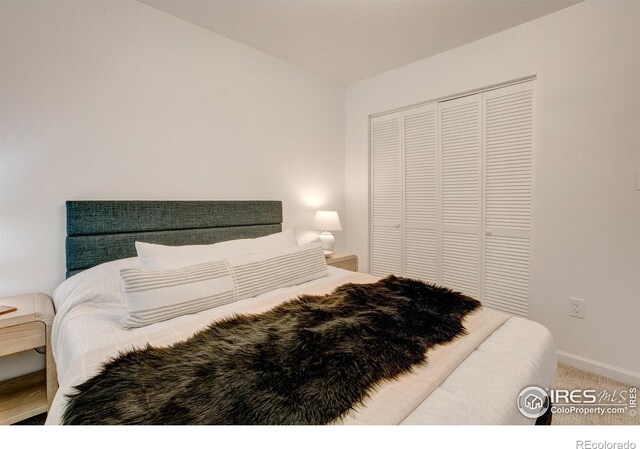 1206 Dawn Ave, Gilcrest, CO 80623 - carpeted bedroom with baseboards and a closet