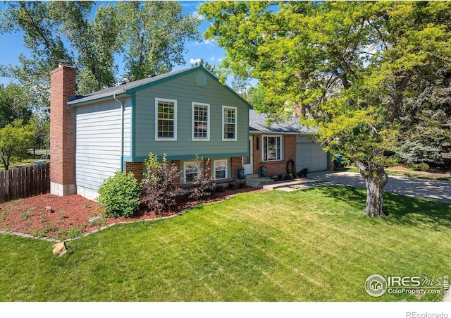 322 W Harper St, Louisville, CO 80027 - split level home with a chimney and brick siding