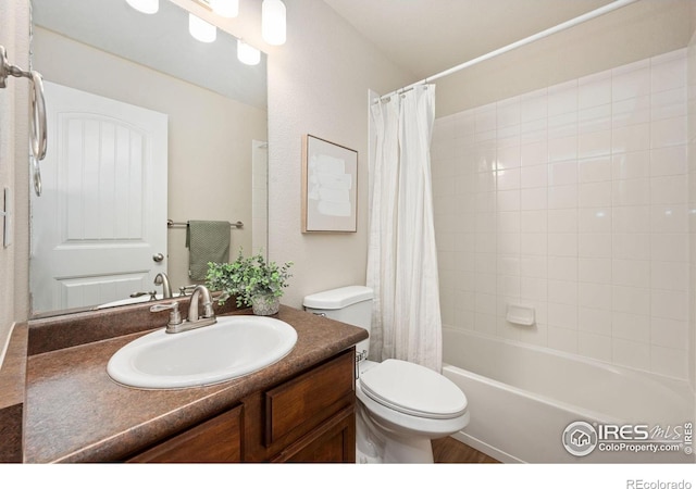1879 Gemini Ct, Loveland, CO 80537 - full bath with vanity and shower / bath combo with shower curtain