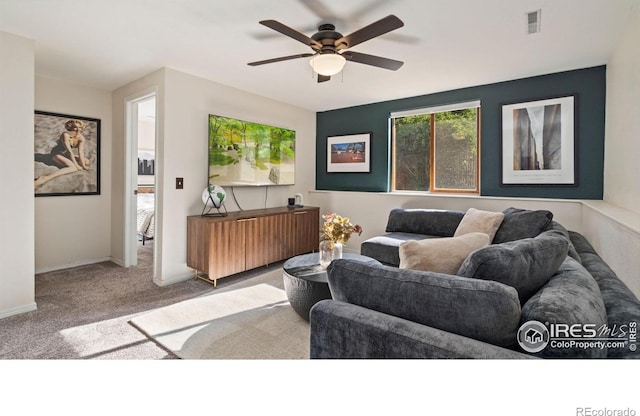 1922 Enfield Ct, Fort Collins, CO 80526 - living room featuring a ceiling fan and carpet