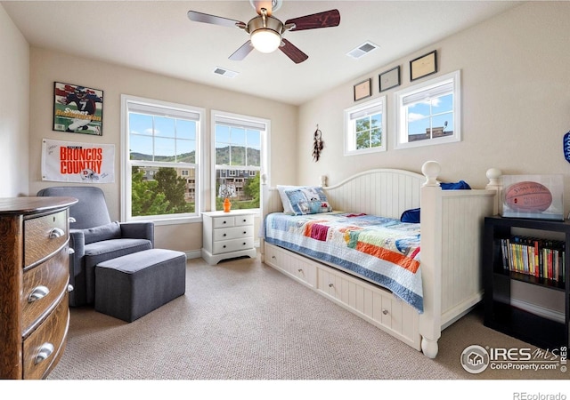 1043 Terrace Cir S, Boulder, CO 80304 - bedroom featuring carpet flooring and a ceiling fan