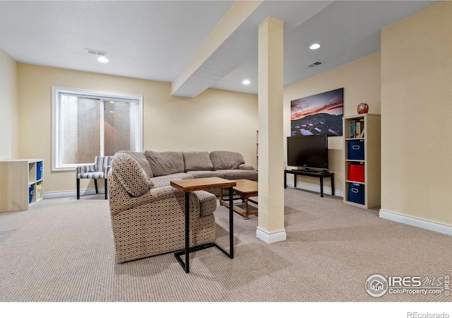 1043 Terrace Cir S, Boulder, CO 80304 - living area with light colored carpet and recessed lighting