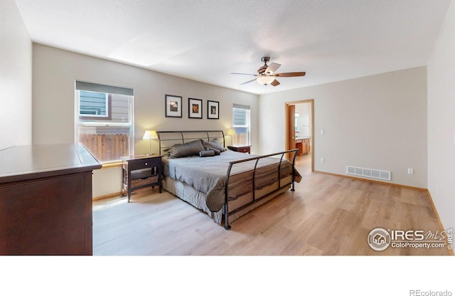 13673 Cook St, Thornton, CO 80602 - bedroom with light wood-style flooring and a ceiling fan