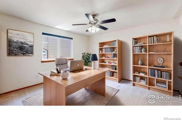 13673 Cook St, Thornton, CO 80602 - office area with light colored carpet and a ceiling fan