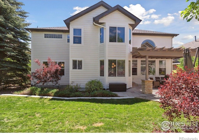 3931 Stonegrass Pt, Broomfield, CO 80023 - back of house featuring a pergola, a yard, and a patio