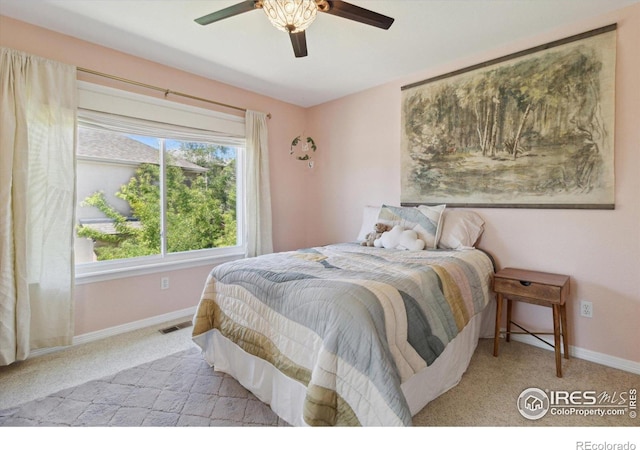 3931 Stonegrass Pt, Broomfield, CO 80023 - bedroom with light carpet and a ceiling fan