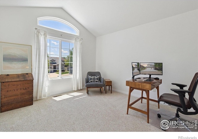 3931 Stonegrass Pt, Broomfield, CO 80023 - carpeted office space featuring lofted ceiling