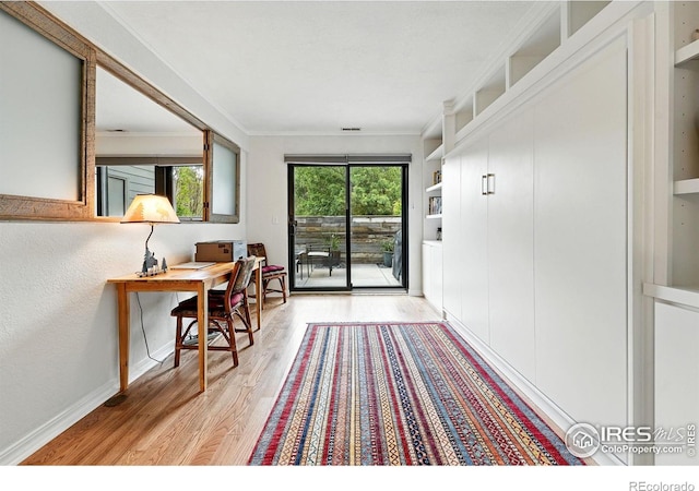 854 Walnut St Unit B, Boulder, CO 80302 - office area with light wood finished floors and ornamental molding