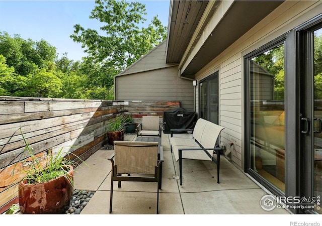 854 Walnut St Unit B, Boulder, CO 80302 - view of patio with an outdoor living space and area for grilling