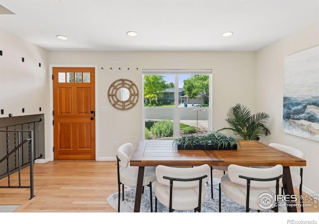 2016 Strathmore St, Louisville, CO 80027 - dining space with light wood-style flooring and recessed lighting