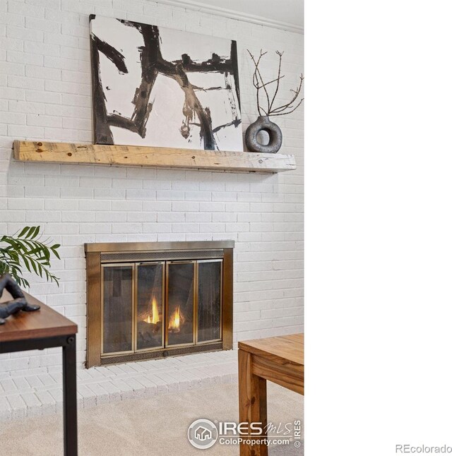2016 Strathmore St, Louisville, CO 80027 - detailed view of a fireplace and carpet floors