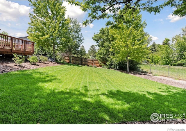 2016 Strathmore St, Louisville, CO 80027 - fenced backyard with a wooden deck
