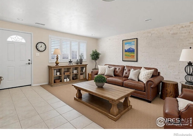 7162 Quay St, Arvada, CO 80003 - living area with light tile patterned flooring, light carpet, and recessed lighting