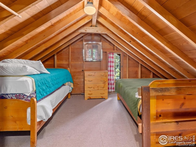 84 County Road 113 N, Allenspark, CO 80510 - carpeted bedroom featuring wood ceiling and wooden walls