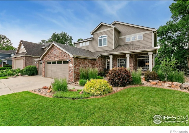 2006 Mackenzie Ct, Fort Collins, CO 80528 - traditional home featuring brick siding, an attached garage, and a front lawn
