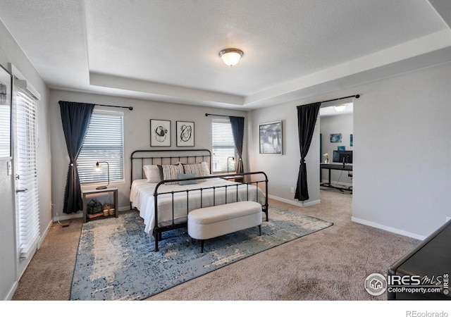 2332 Tabor St, Berthoud, CO 80513 - bedroom with carpet flooring and a tray ceiling
