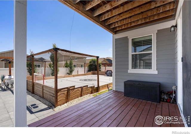 2332 Tabor St, Berthoud, CO 80513 - wooden deck with a patio and a fenced backyard