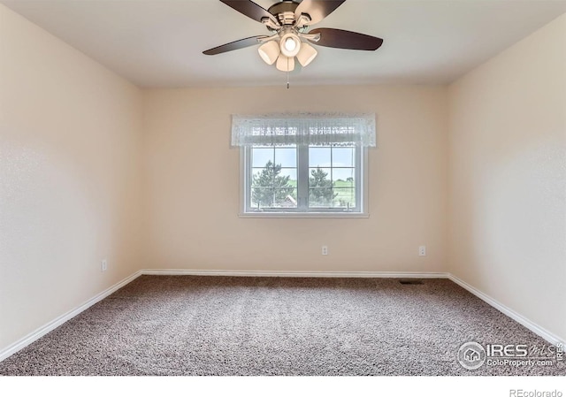 6544 Saddleback Ave, Longmont, CO 80504 - carpeted empty room with baseboards and a ceiling fan