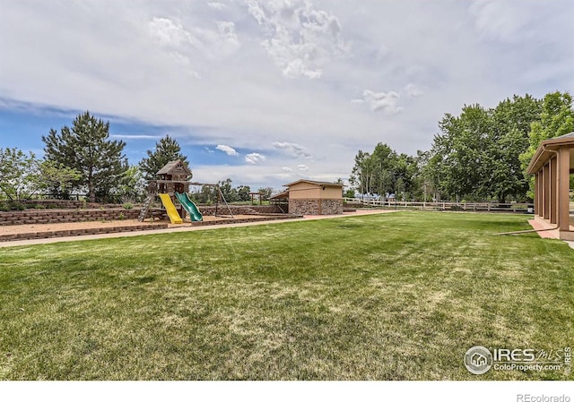 6544 Saddleback Ave, Longmont, CO 80504 - view of yard with a playground