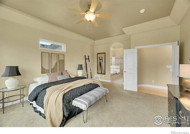 8406 Spinnaker Bay Dr, Windsor, CO 80528 - bedroom featuring carpet flooring, ensuite bath, and lofted ceiling