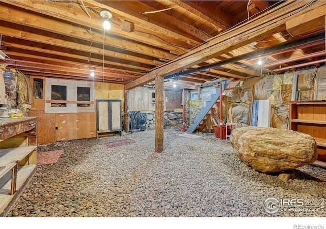 1906 Miner St, Idaho Springs, CO 80452 - unfinished basement with stairway
