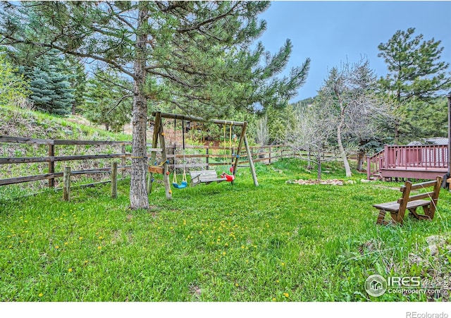 148 Granite Dr, Boulder, CO 80302 - view of yard featuring a wooden deck