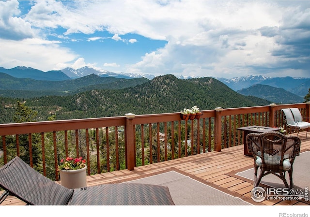 118 Alpine Dr, Estes Park, CO 80517 - wooden deck with a mountain view