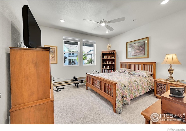 551 Vicot Way Unit D, Fort Collins, CO 80524 - bedroom featuring carpet flooring, recessed lighting, and a ceiling fan