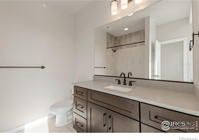 362 Promenade Dr, Superior, CO 80027 - full bathroom featuring vanity, a shower, and tile patterned floors