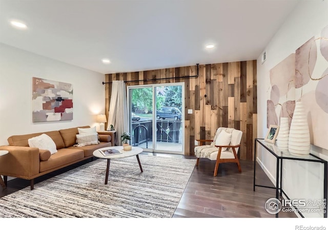3250 Oneal Cir Unit 10, Boulder, CO 80301 - living area featuring wood finished floors, wood walls, and recessed lighting