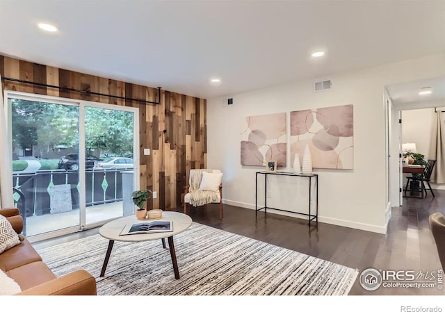 3250 Oneal Cir Unit 10, Boulder, CO 80301 - living area featuring wood walls, recessed lighting, and wood finished floors