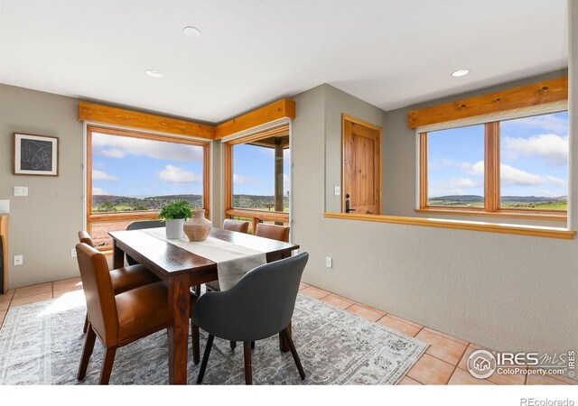 102 Bear Hollow Rd, Laporte, CO 80535 - dining area with light tile patterned floors and recessed lighting