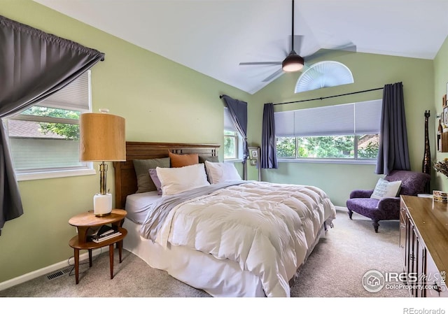 7196 Christopher Ct, Niwot, CO 80503 - bedroom featuring carpet flooring, lofted ceiling, and ceiling fan