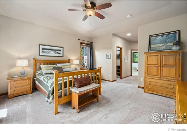 2156 Meander Rd, Windsor, CO 80550 - carpeted bedroom with recessed lighting and ceiling fan