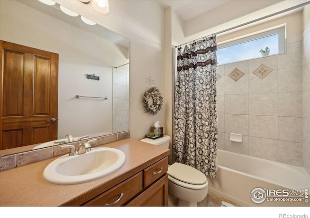 2156 Meander Rd, Windsor, CO 80550 - bathroom with vanity and shower / bath combo with shower curtain