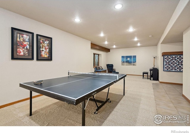 2156 Meander Rd, Windsor, CO 80550 - rec room with recessed lighting and light carpet