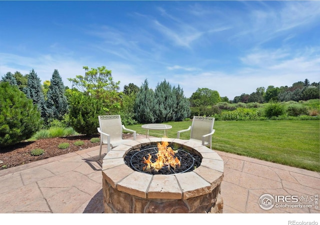 2156 Meander Rd, Windsor, CO 80550 - view of patio with a fire pit