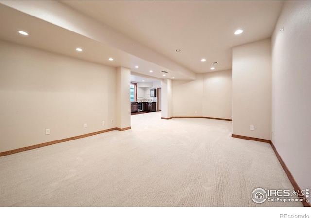 137 Reid Rd, Fort Morgan, CO 80701 - basement with light colored carpet and recessed lighting