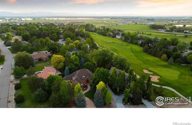 5424 Taylor Ln, Fort Collins, CO 80528 - aerial view at dusk of a residential view and view of golf course