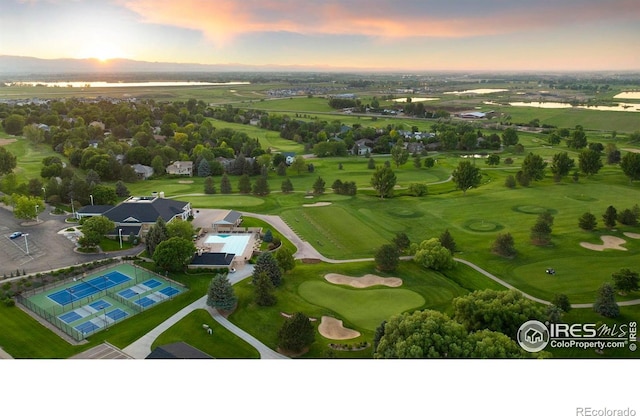 5424 Taylor Ln, Fort Collins, CO 80528 - aerial view at dusk of golf course view