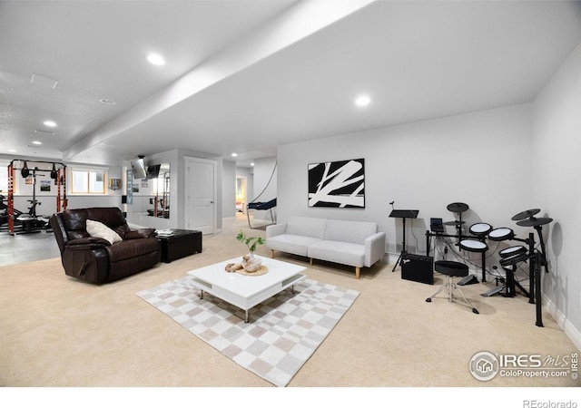 5424 Taylor Ln, Fort Collins, CO 80528 - living room featuring carpet floors and recessed lighting
