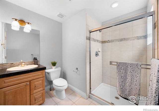 5424 Taylor Ln, Fort Collins, CO 80528 - bathroom featuring tile patterned flooring, vanity, and a stall shower