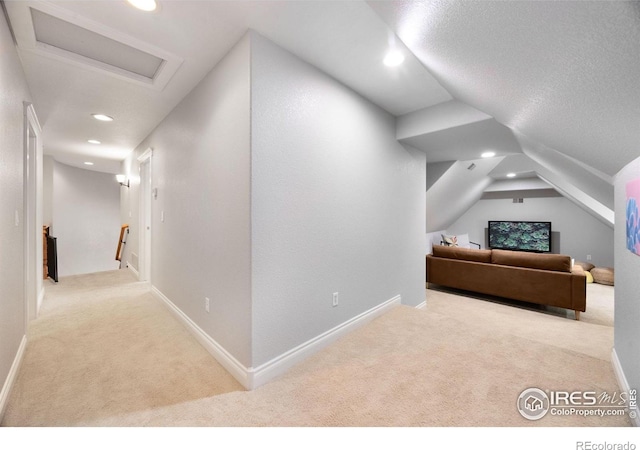 5424 Taylor Ln, Fort Collins, CO 80528 - interior space with carpet flooring, recessed lighting, vaulted ceiling, and attic access