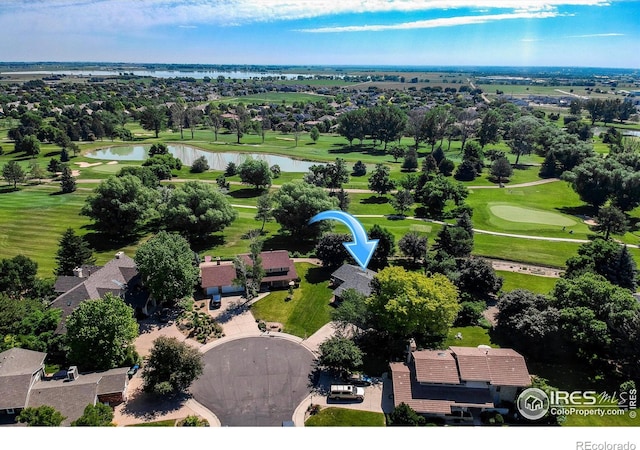 5004 Fox Hill Dr, Longmont, CO 80504 - aerial view of residential area with a large body of water and a golf course
