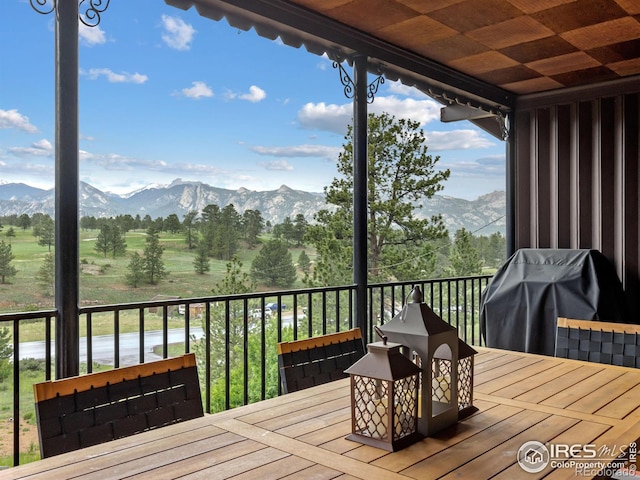 1650 Powelly Ln, Estes Park, CO 80517 - deck featuring a mountain view and grilling area