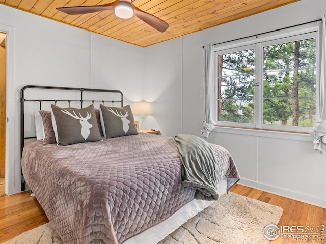 1650 Powelly Ln, Estes Park, CO 80517 - bedroom featuring wood ceiling, wood finished floors, and ceiling fan
